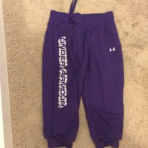 Purple under armour capris